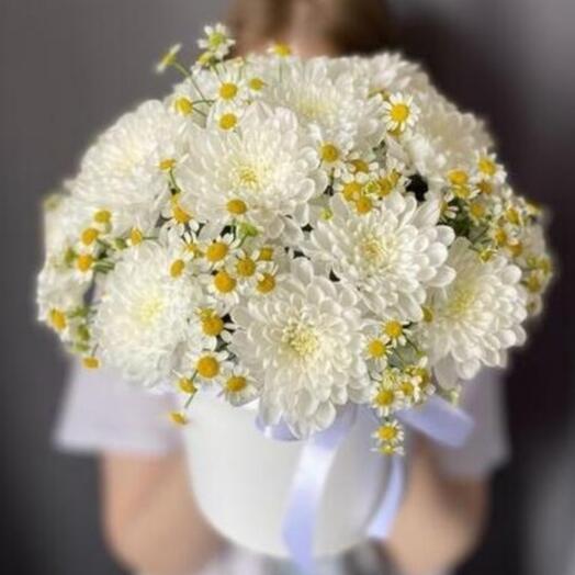 Author's box of Chrysanthemums with daisies