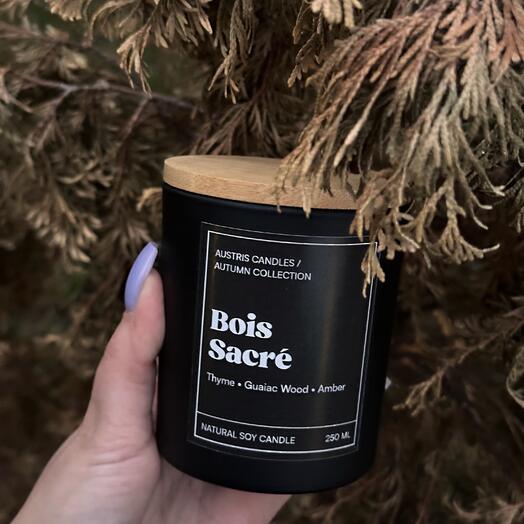 Autumn collection. Soy candle, bois