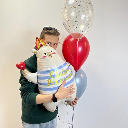 Воздушные шарики на день рождения я мишкой