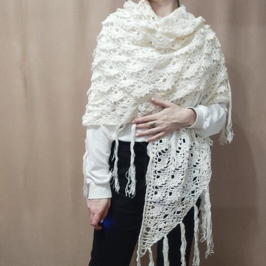 Шаль вязаная ручная работа