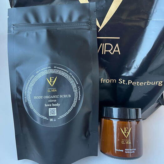 Набор косметики премиум  ELVIRA скраб цитрус и крем баттер vannila