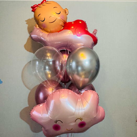 Шарики на выписку для девочки Набор3