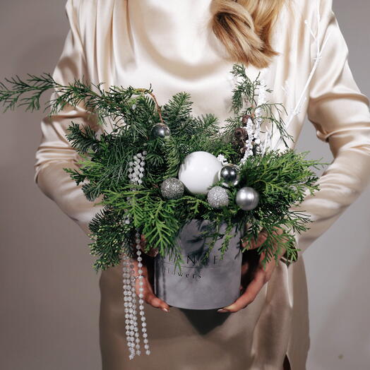 Зимняя композиция "Серебро"