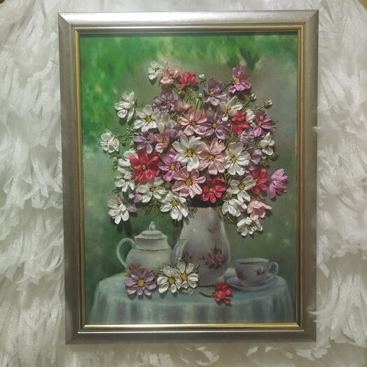 Картина цветы космеи