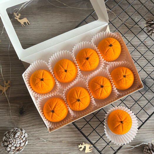 Зефир ручной работы мандарины подарок на Новый год