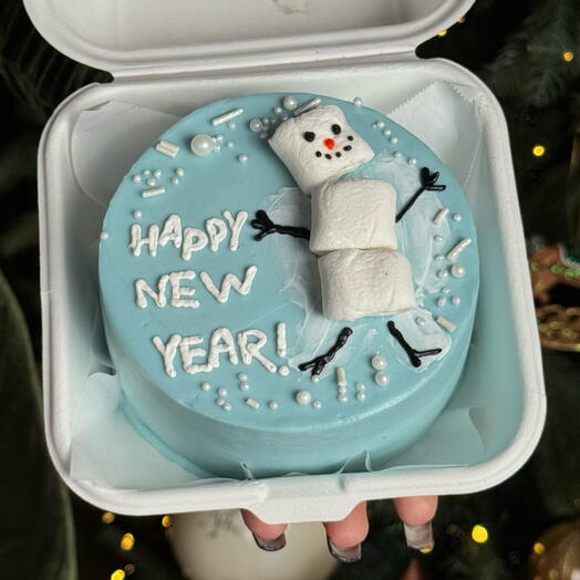 Бенто торт «новогодний снеговик»