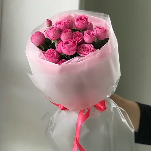 3 ветки пионовидных кустовых роз Жизель / Giselle Жизель 21 Buket flowers