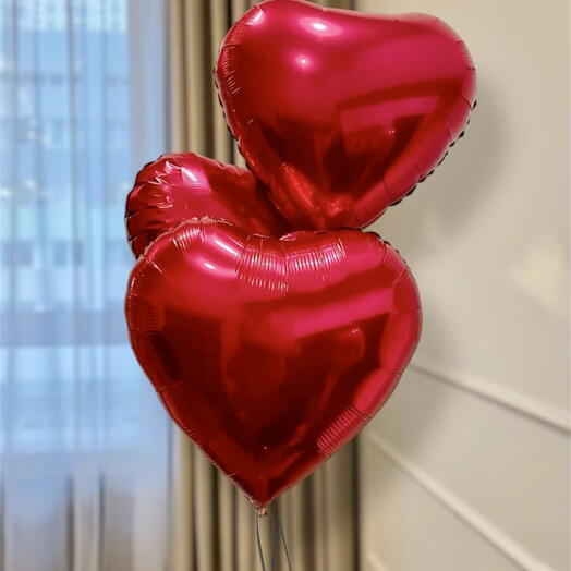 Фольгированные шары 3 Сердца ♥️♥️♥️