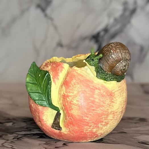 Кашпо декоративное "Яблоко с улиткой"