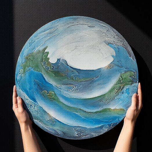 Планета Земля, 40*40,картина интерьерная фактурная,подарок жене,подарок подруге,подарок начальнику,подарок женщине,мужчине