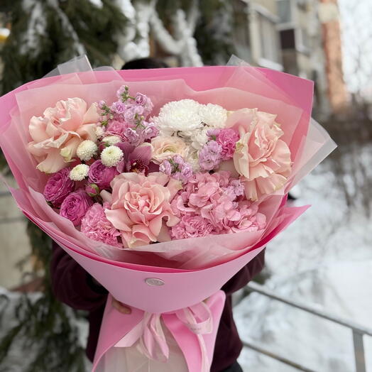 Авторский букет «Розовый хит»💓