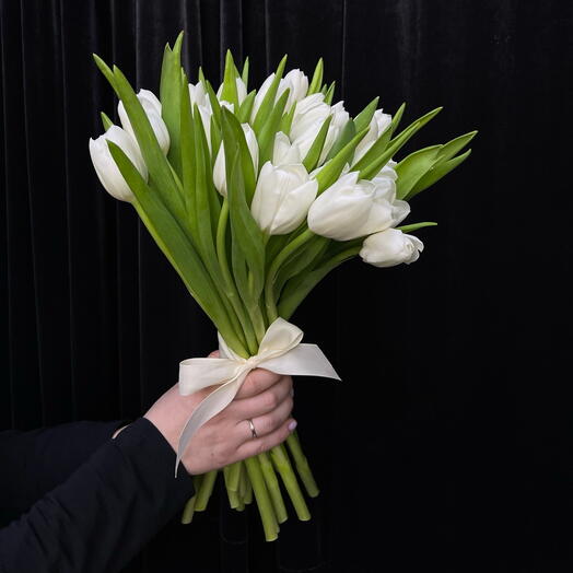 Белые тюльпаны 25шт