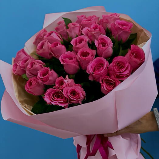 Букет из розовых роз 💓