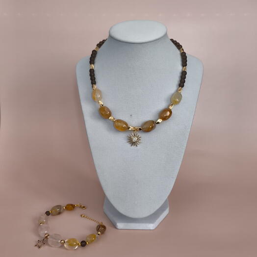 Колье и браслет Медовое Солнце