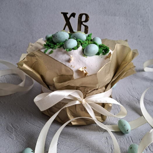 Кулич сливочный с топером и яйцами