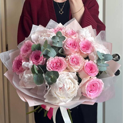Моей любимой 💗 букет с пионами