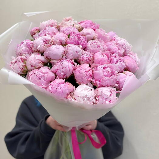 35 Розовых пионов букет ароматных пионов 💗