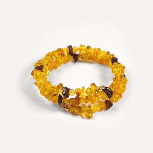Браслет Корица Янтарь микс 14K 19 см (BRA1062)