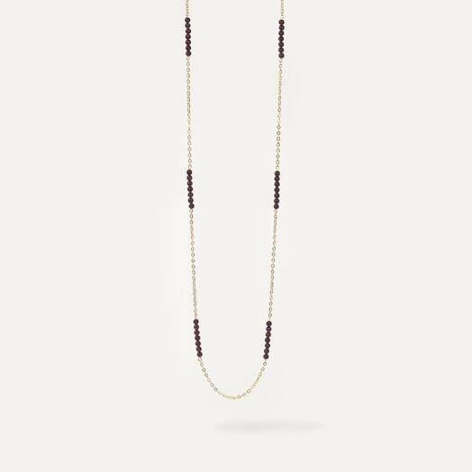Ожерелье, колье Олива Гранат 14K 75 см (NEC1123)