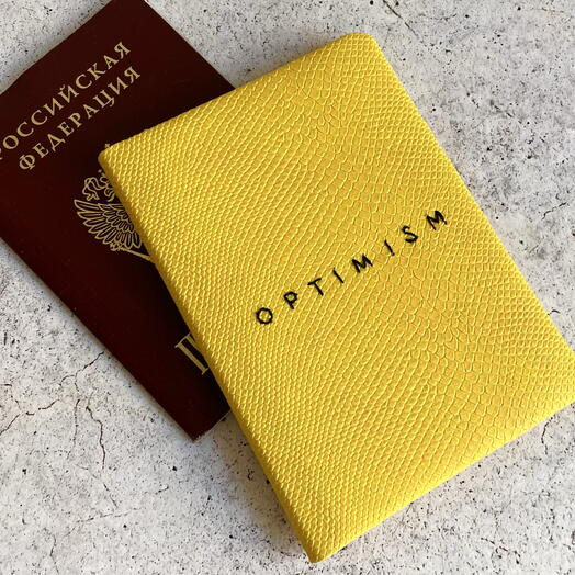 Обложка на паспорт «Optimism» на магнитах из экокожи ручной работы