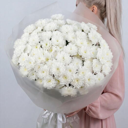 Букет с кустовыми сортовыми хризантемами (19 веток) от XOFLOWERS