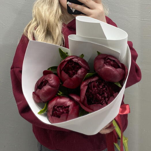 Пионы бордовые пиономания