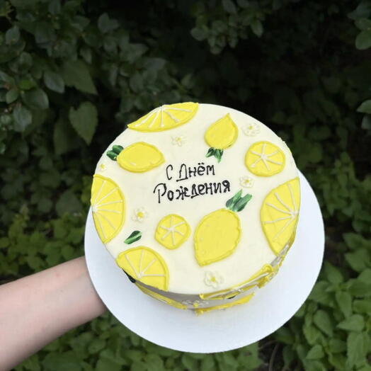 Торт маково-лимонный 1200г летняя коллекция"Дофамин" с лимонным курдом