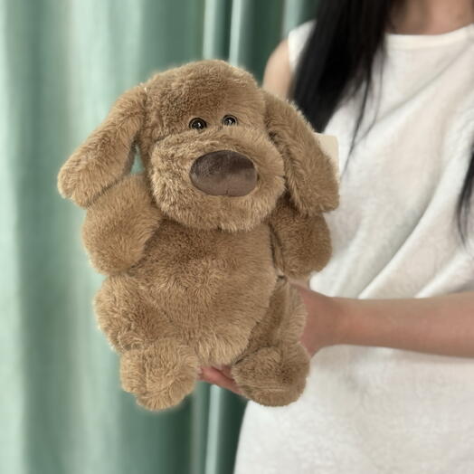 Мягкая игрушка собачка коричневая