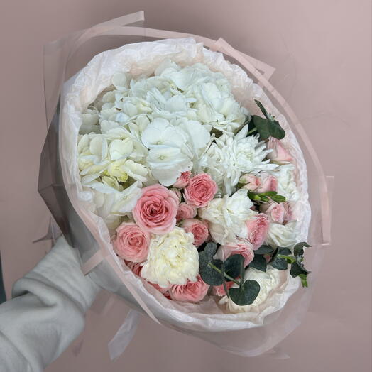 Розовый букет «Ягодный мусс» 💕