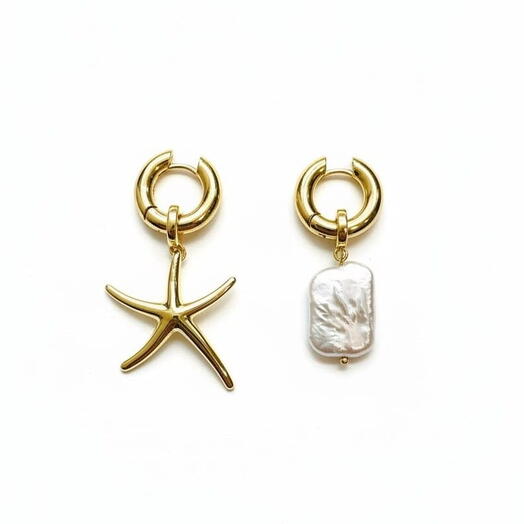 Серьги STAR+PEARL gold