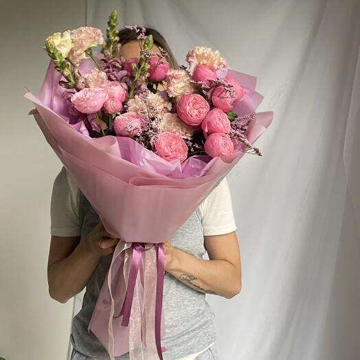 Букет в розово-сиреневых оттенках «Роскошь»💞