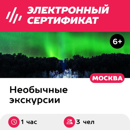 Подарочный сертификат Мультимедийная выставка Большая Страна, 1 взрослый и 2 детей, выходные