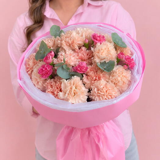 Нежность в розовом🌸 букет диантусов