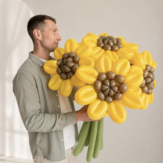 Подсолнухи из шаров 🌻