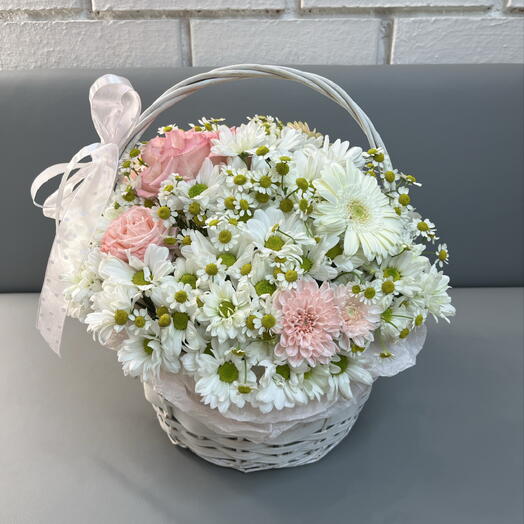 Корзина с ромашками🌿🌸