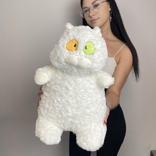 Мягкая игрушка белый кот