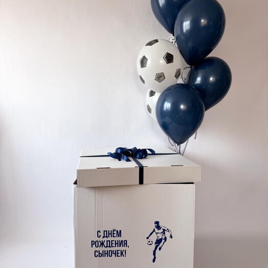 Коробка-сюрприз с шарами «Футбол»