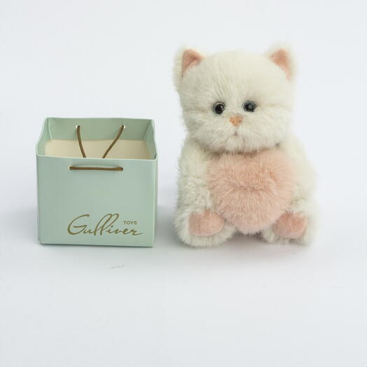 Мягкая игрушка Gulliver Котик белый в подарочной упаковке, 15 см, коллекция Mini Friends