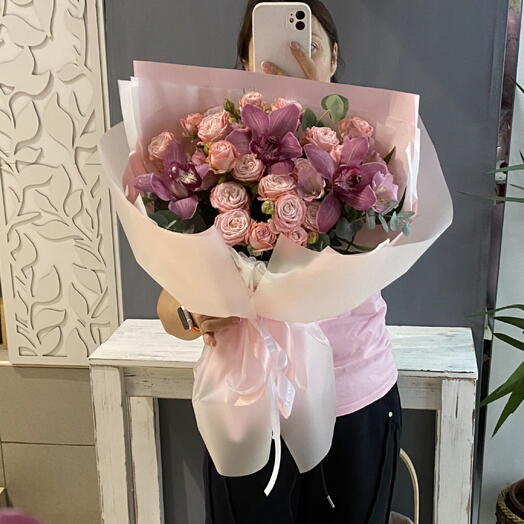 Ароматный букет с орхидеей 🌺🧸