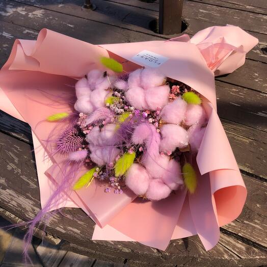 Букет с хлопком 🌸