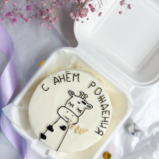 Pastel de cumpleaños ceto Bento con jirafa