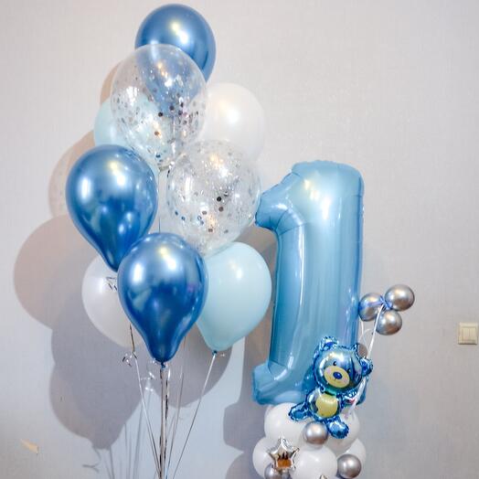 Набор из 10 шаров с цифровой на годик