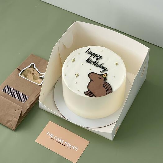 Бенто с рисунком капибары "happy birthaday"