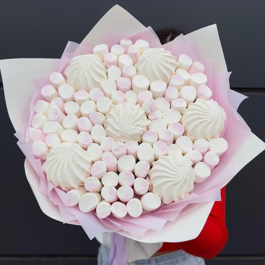 Sweet bouquet of marshmallows and marshmallows