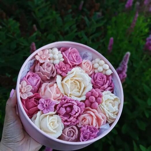 Зефир в коробочке Набор зефирных цветов день матери