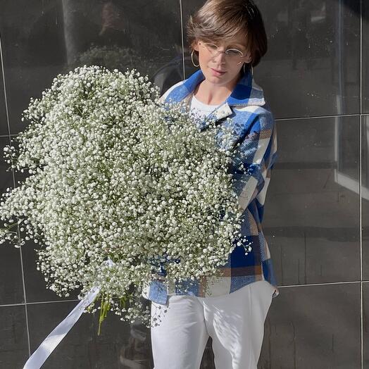 Bouquet of white gypsophila