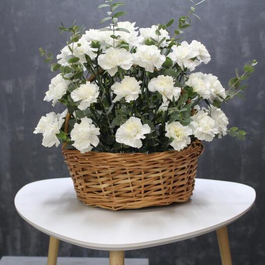 Траурная корзина с гвоздикой ⚰️