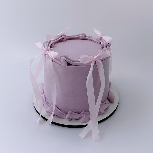 Лиловый тортик с бантами 💜