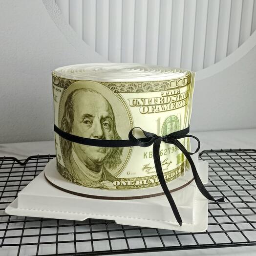 A cake with dollars, a cake with money for a man, a cake for father's day