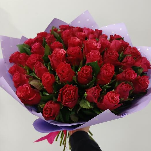 Pink roses 51 pcs